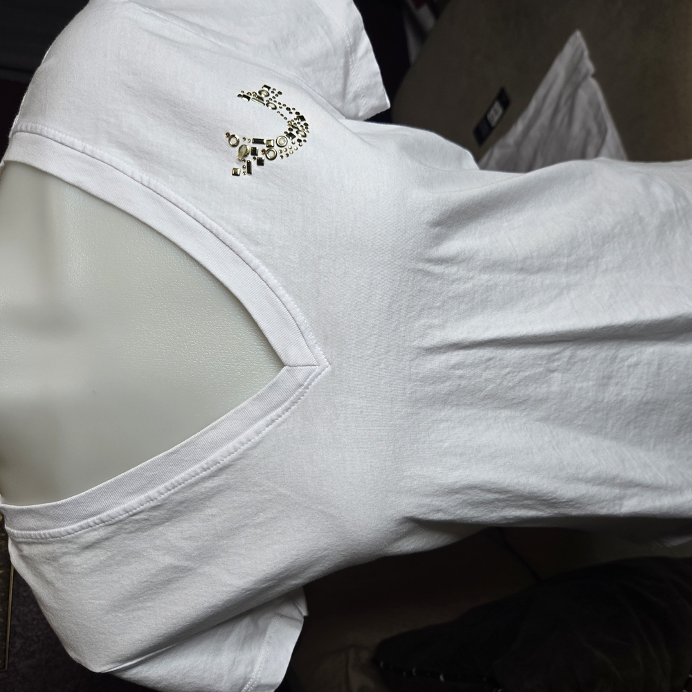 True Religion White V-Neck Women's Top